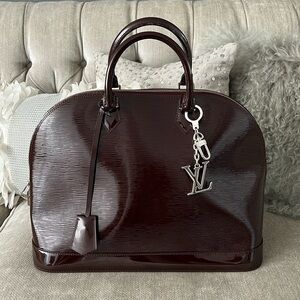 Louis Vuitton Alma GM Special Collection Tivoli Patent Leather Plum Tote Bag